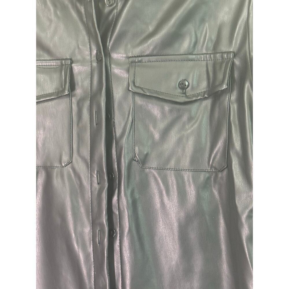 Eilly Bazar Black Pleather Long Sleeve Shirt - Women's XS - Picture 4 of 5